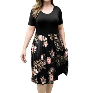 VERABENDI Women's Plus Size Dresses Short Sleeve